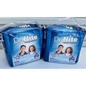 Comfees DriNite Premium Disposable Pull-up Youth Pants LOT of 2! Unisex Sz Small